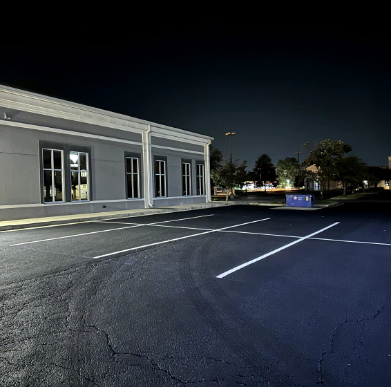 client photo parking lot at night
